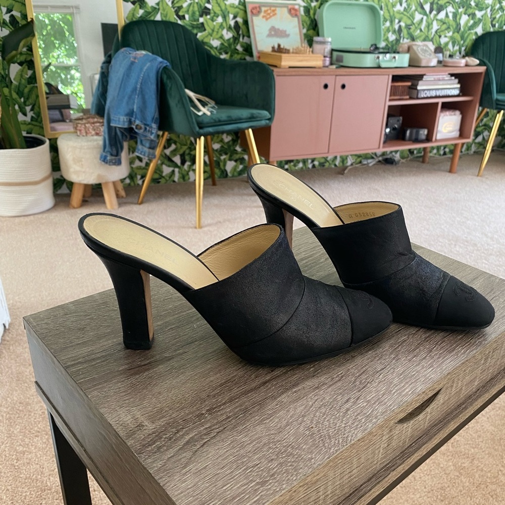 Black Chanel Mules